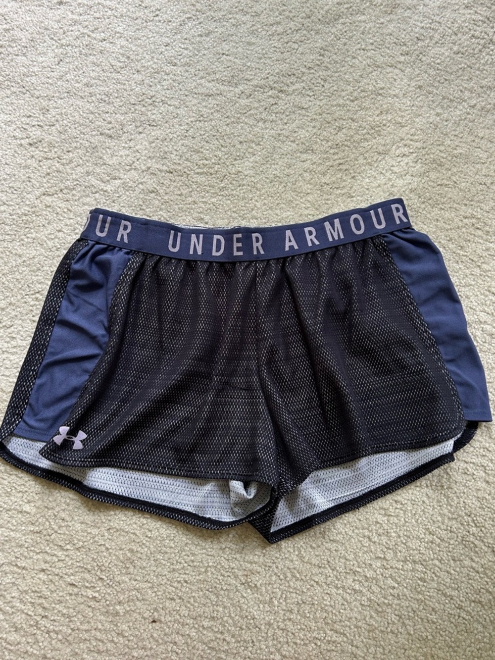 Under Armour Black and Navy Women’s Athletic Mesh Shorts